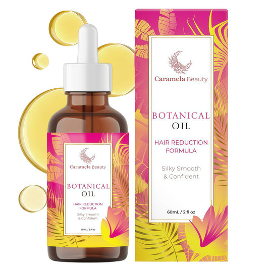 Caramela Beauty Cyperus Rotundus Oil for Natural Hair Reduction, 60ml After-Shave and Post-Wax Moisturizer with Jojoba, Rosehip and Sweet Almond Oils for Silky Smooth Skin, All Skin Types